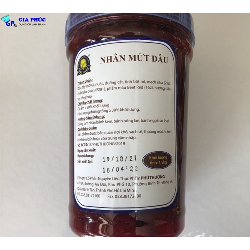 Nhân Mứt Khóm, Mứt Dâu Phú Thương 1,5kg