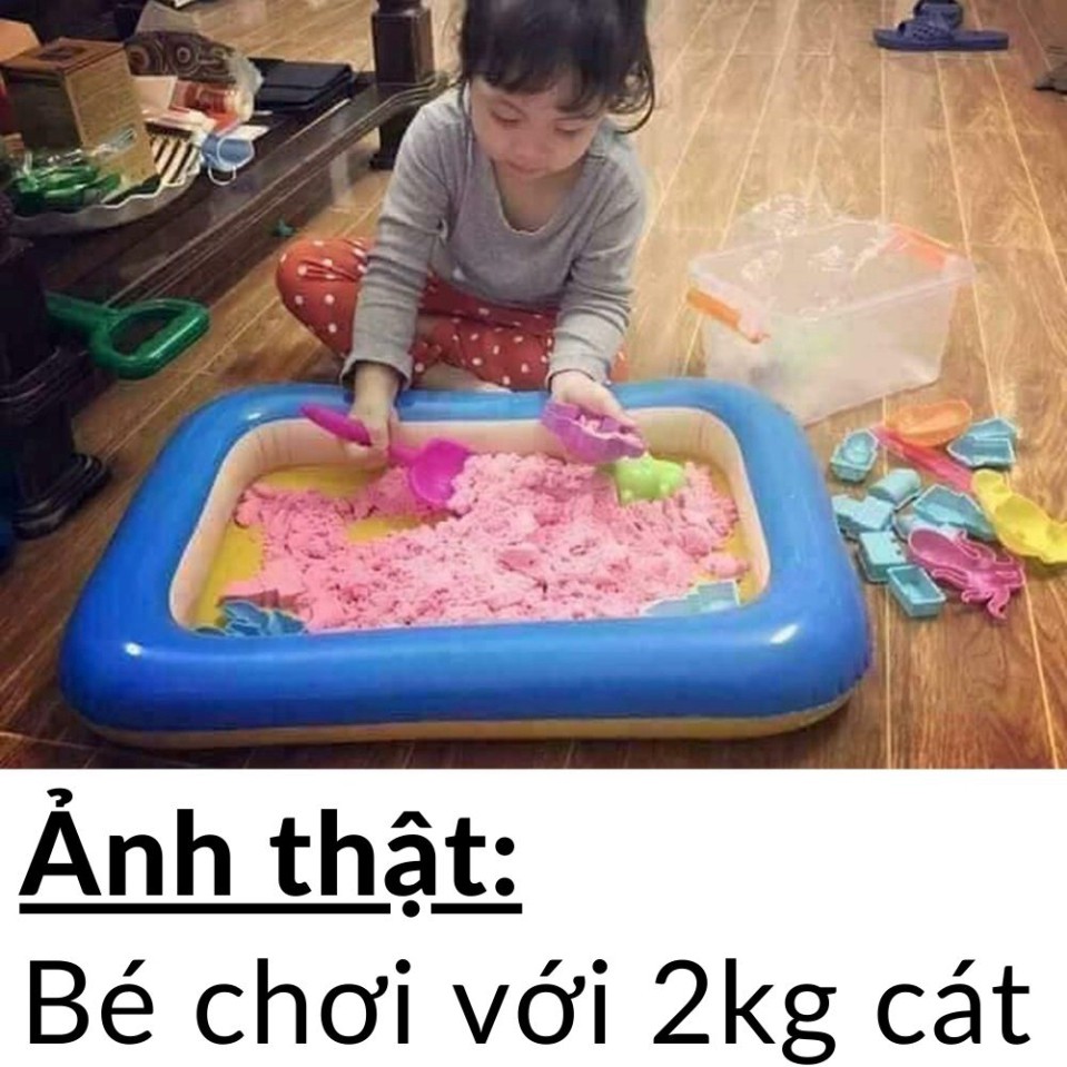 Đồ chơi cát nặn vi sinh ❤Đủ bộ Khuôn+Bể+0.8kg Cát❤ cát động lực sinh học an toàn cho trẻ em . .