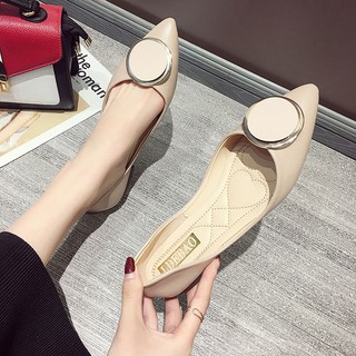 Giày Lười Đế Bệt Mũi Nhọn Thời Trang 2020 Dành Cho Nữ