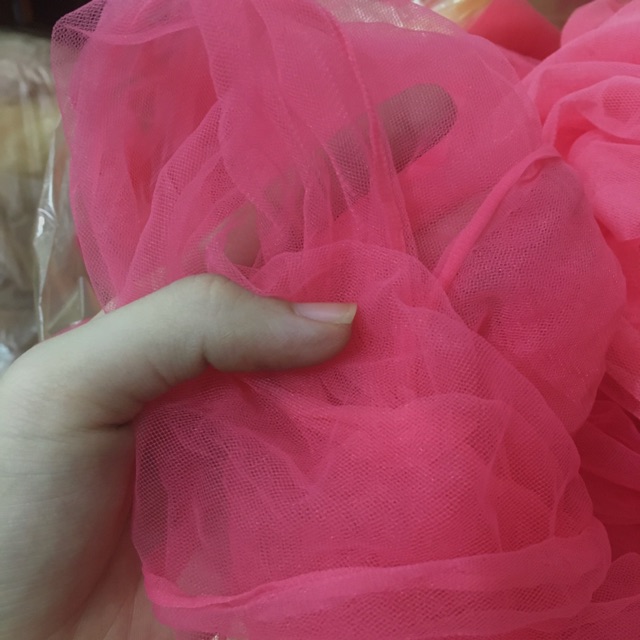 Vải voan lưới khổ 1,5m bán từ 1m màu hồng của Vải rẻ HB shop