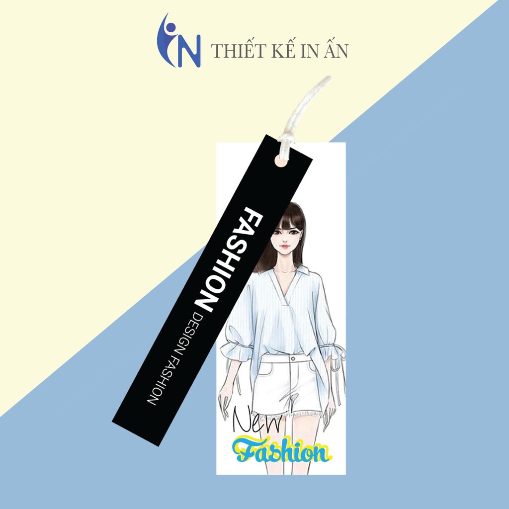 Mác quần áo, Tag Nhãn quần áo, THIẾT KẾ IN ẤN cho shop quần áo, bìa cứng, cán màng k thấm nước set 100 mác -size 9x3.6cm