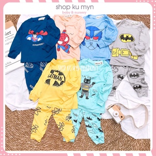 Bộ dài tay Minky mom hoạ tiết siêu anh hùng cho bé trai thu đông  001 (ẢNH THẬT)