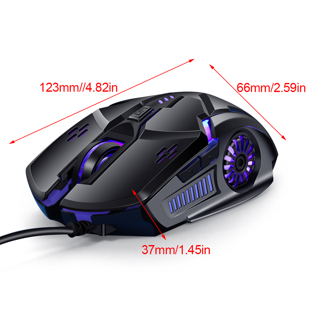 Chuột Chơi Game Suqi Luminescence 7 Màu Sắc Có Dây 4 Mức Tốc Độ Dpi