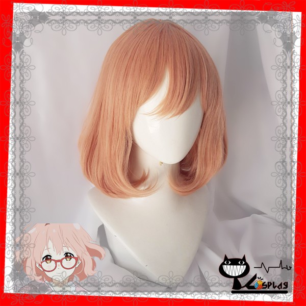 [sẵn] Wig/tóc giả cosplay Mirai Kuriyama - Kyoukai no Kanata màu hồng cam tại Miu Cosplay