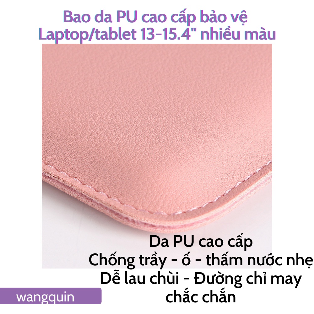 Sẵn VN - SHIPNOW Bao da cao cấp chống sốc Laptop Đủ màu túi chống sốc laptop 13&quot; 14&quot; 15&quot; 15.6&quot; Cover Máy tính Xách Tay