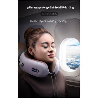 Gối massage vòng cổ chữ U đa Năng - goi chu U