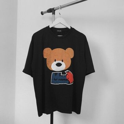 Áo phông Oversize Thêu Extreme Bear, JACKLANE, Áo phông cộc tay Unisex Jack Lane