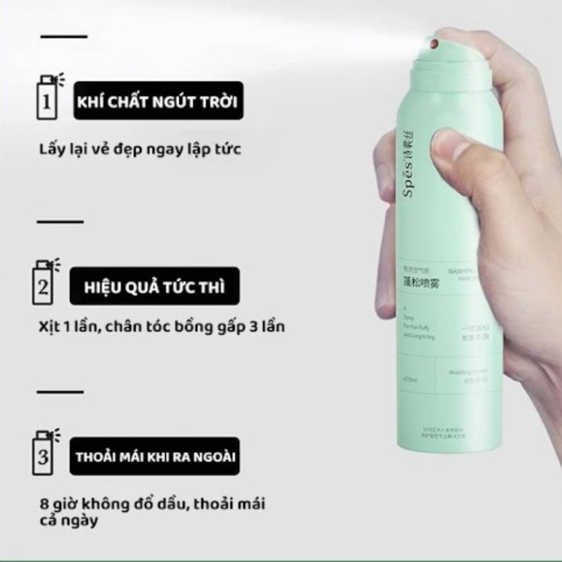 Xịt gội khô gội đầu khô cấp tốc giúp tóc bồng bềnh không bết dính nội địa trung KABA