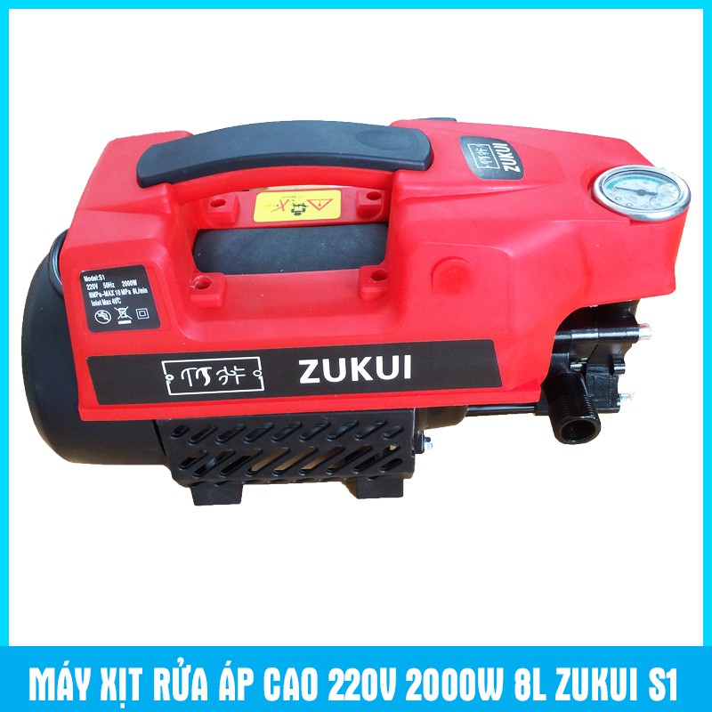 Máy rửa xe mini gia đình Zukui S1 tự động hút và ngắt nước công suất 2000W giúp rửa xe về sinh nhà cửa Tặng kèm bình tạo