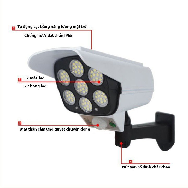 Đèn Năng Lượng Mặt Trời, Đèn Led Hình Camera Chống Trộm Sử Dùng Năng Lượng Mặt Trời Tiết Kiểm Điện Chống Nước