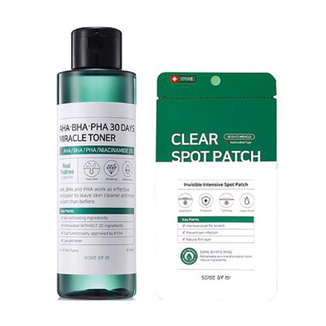 [Chính Hãng] Combo Toner AHA-BHA-PHA + Dán Mụn Some By Mi