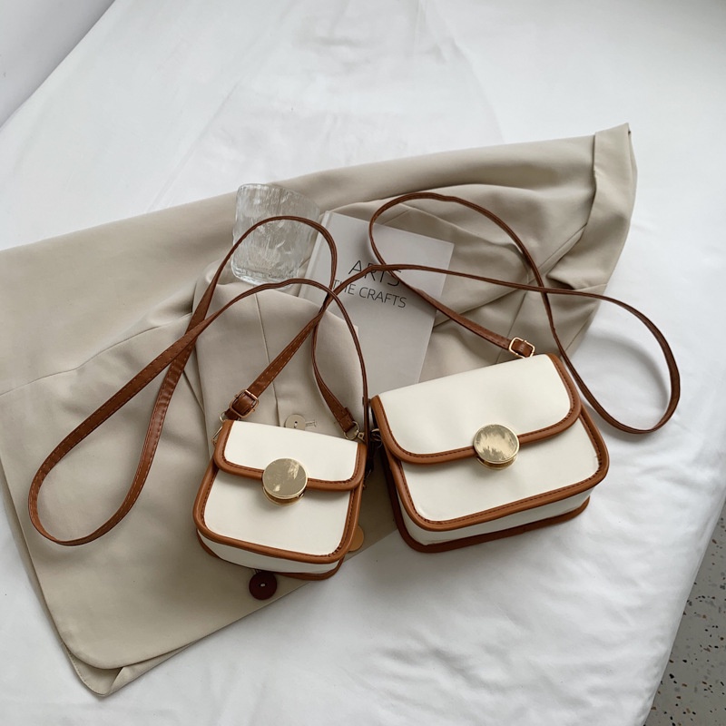 Túi Xách Đeo Vai Kiểu Vuông Nhỏ Phối Màu Tương Phản Thời Trang Sành Điệu