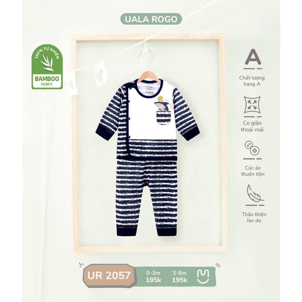 Bộ quần áo sơ sinh UalaRogo họa tiết ngộ nghĩnh cho bé 0-9M