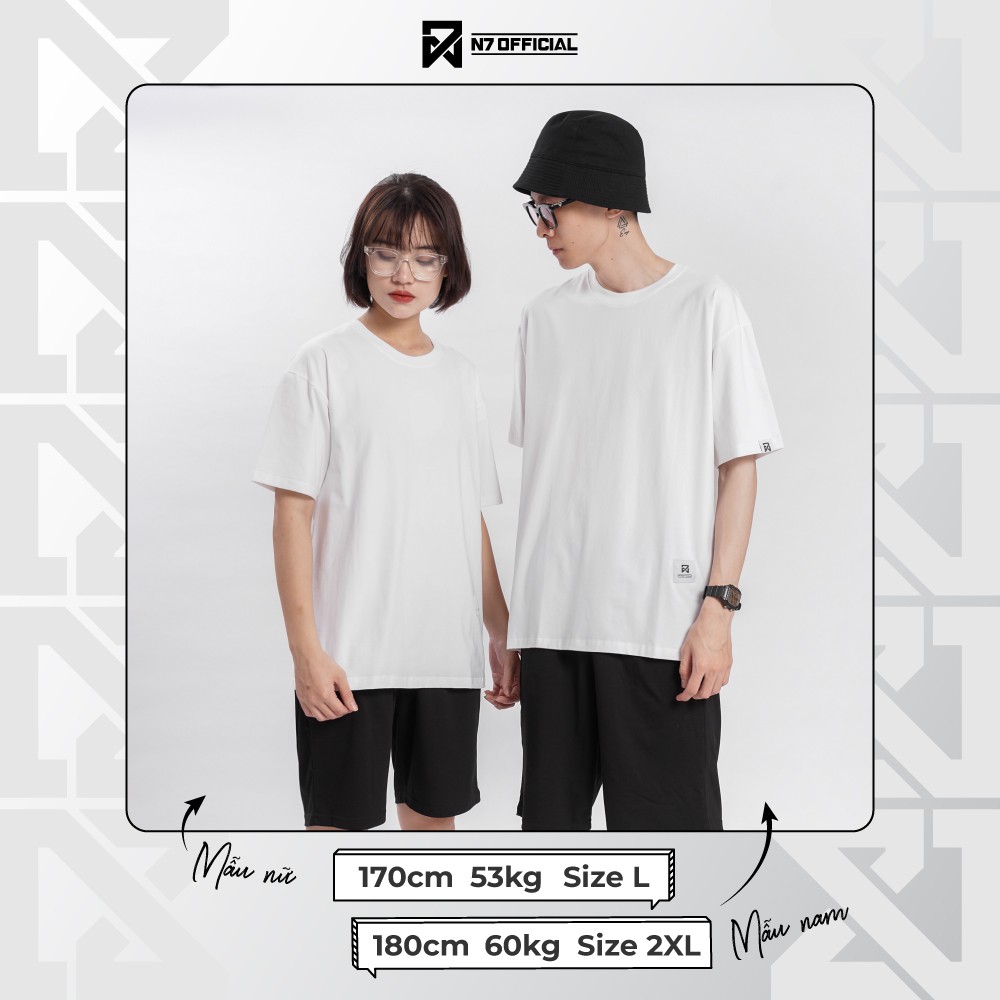 Áo thun Unisex N7 nam nữ cổ tròn tay lỡ oversize form rộng AT01 | BigBuy360 - bigbuy360.vn