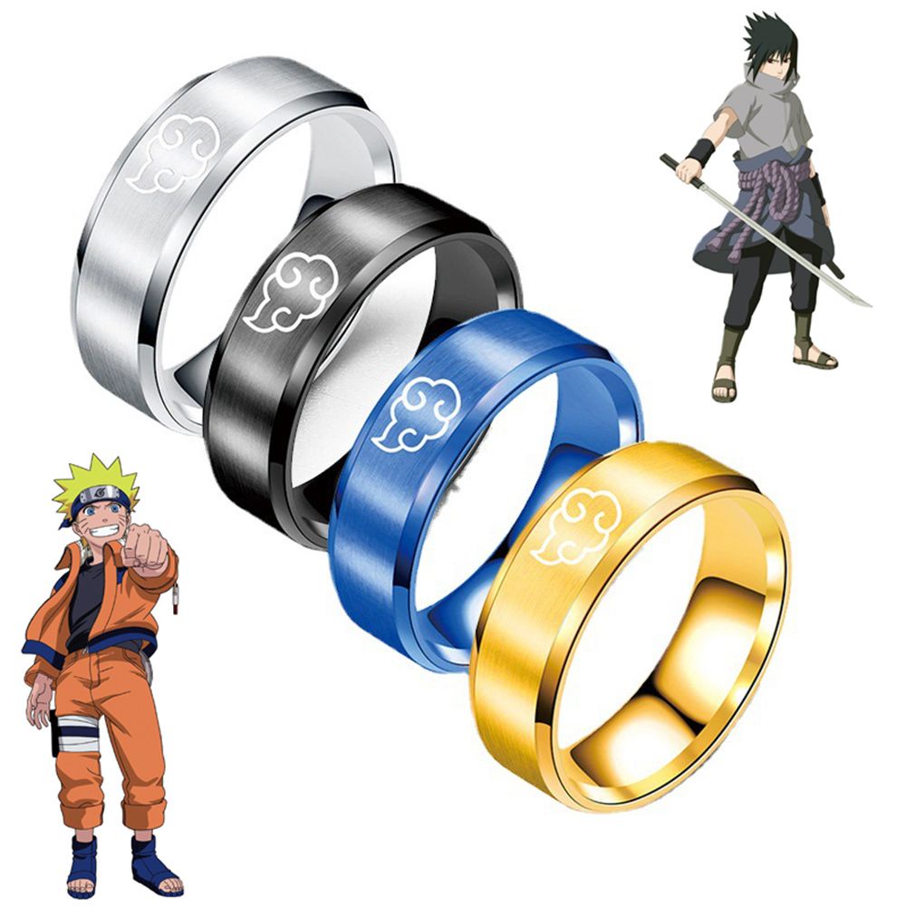 Nhẫn họa tiết hoạt hình naruto nhiều màu sắc tùy chọn thời trang dành cho nam và nữ