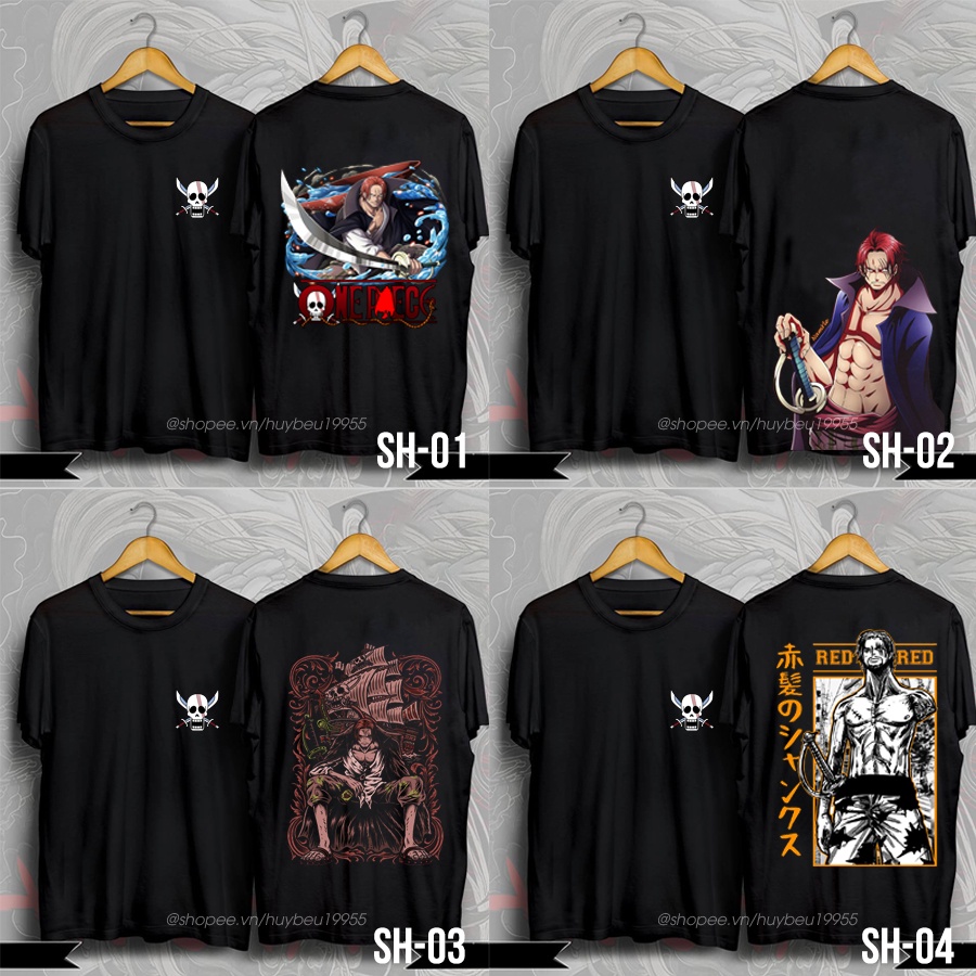 Áo thun One piece Shanks, áo phông onepiece Shanks tóc đỏ mẫu mới chất liệu cotton thoáng mát