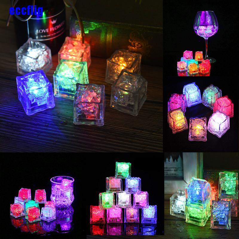 ECC LED Ice Cubes Glowing Party Ball Flash Light Luminous Neon Wedding Festival Bar