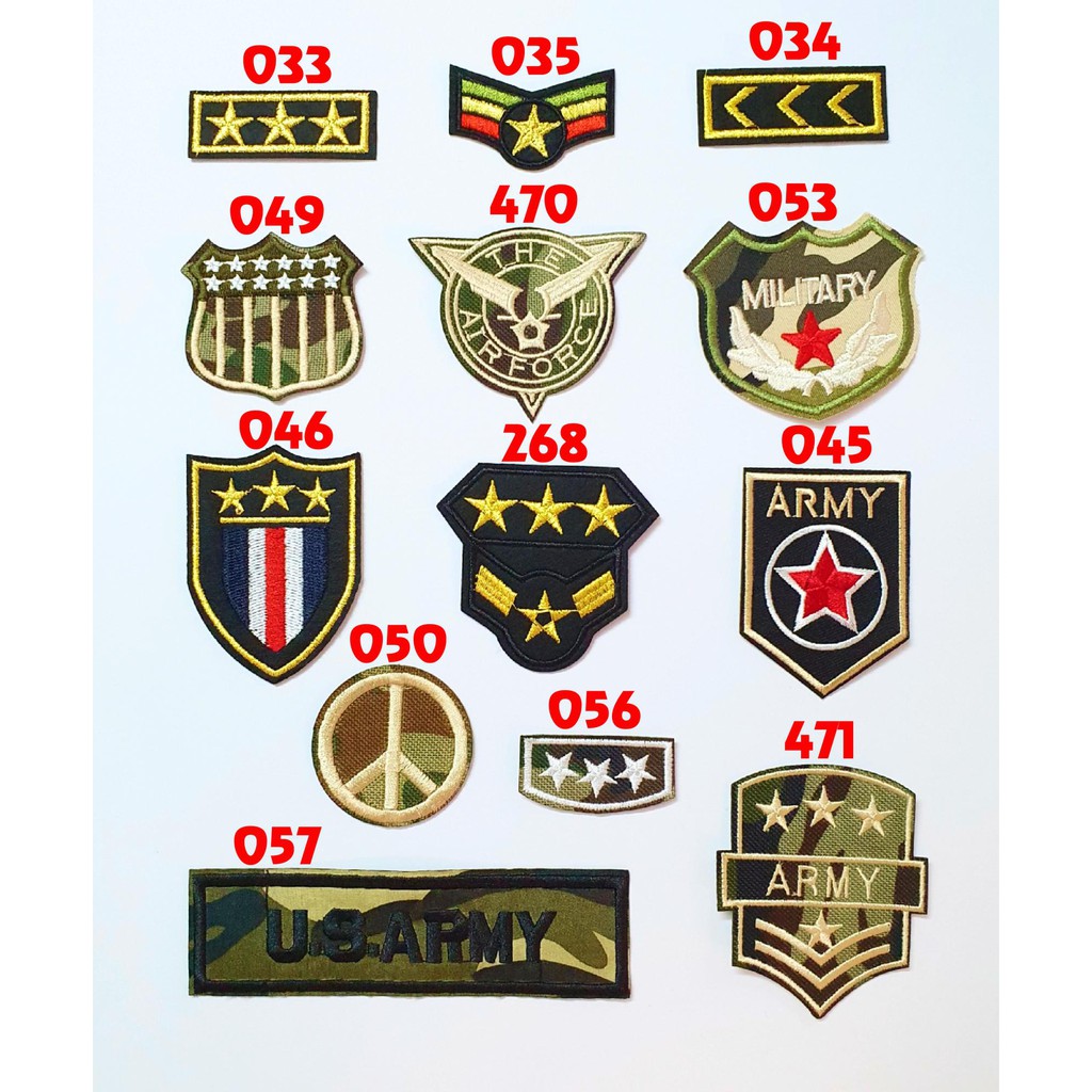 Sticker vải bộ army quân đội