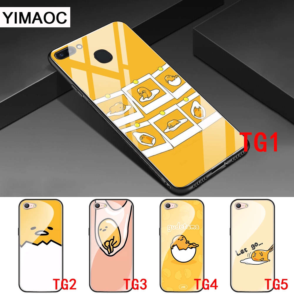 Ốp lưng kính hình trứng lười cho OPPO A37 A3S A5 A39 A7 A5S A77 F5 F9 F11 Pro