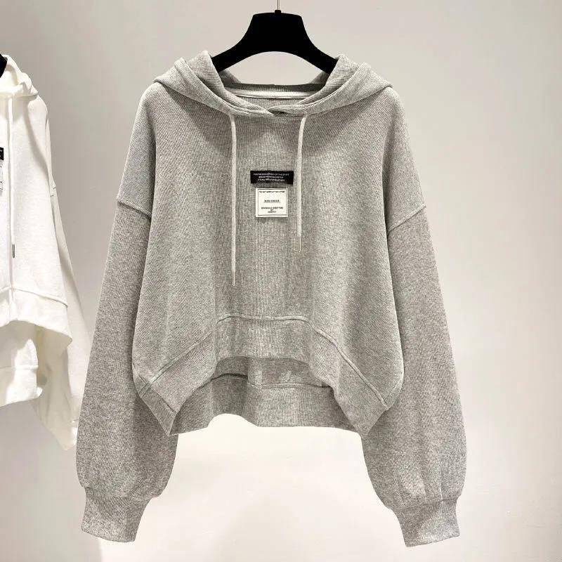 Áo Hoodie Lửng Tay Dài Có Dây Rút Phong Cách Mùa Thu Kiểu Mới Cho Nữ