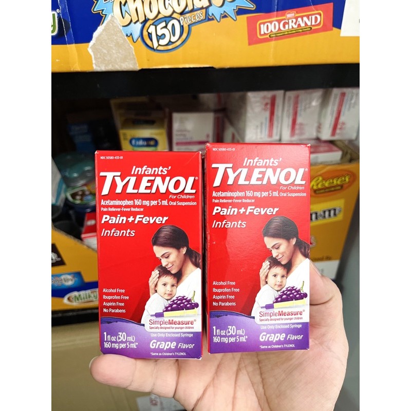 Siro hỗ trợ hạ sốt, giảm đau vị nho tylenol