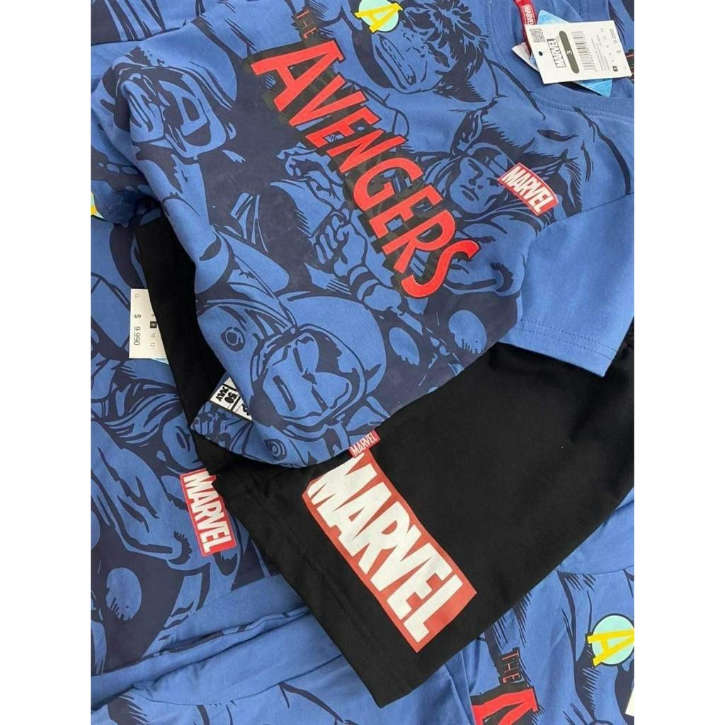 Bộ siêu nhân Avengers áo coban quần đen cho bé trai