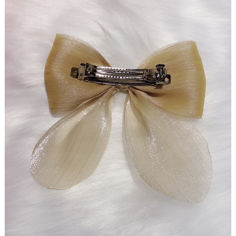 Kẹp tóc  nơ tiểu thư chất tơ xước