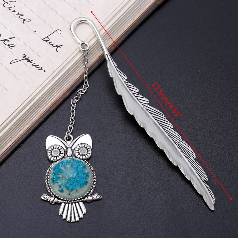 Thẻ Đánh Dấu Sách Dạ Quang Hình Chim Cú Và Lông Vũ Sáng Tạo