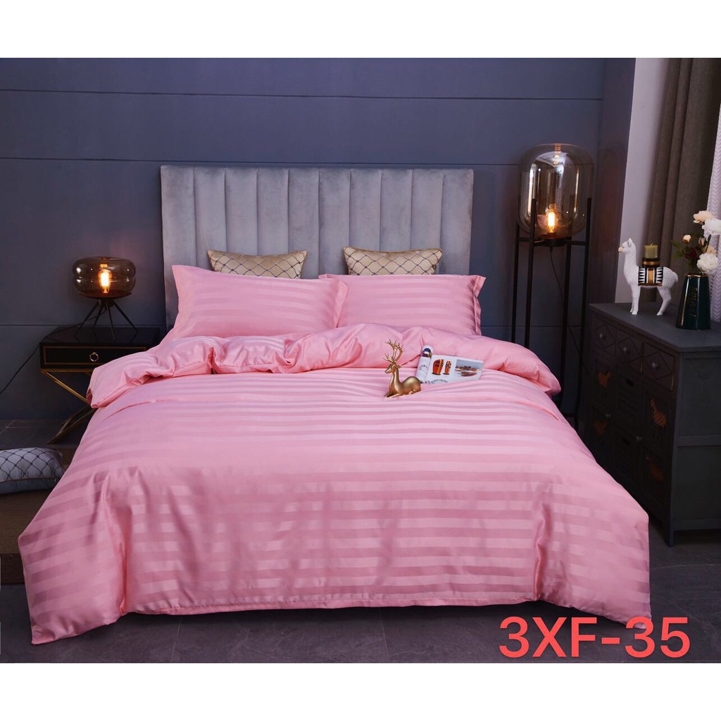 Bộ chăn ga Cotton sọc 3f M2T bedding chăn ga Hàn Quốc đủ màu đủ size miễn phí bo chun