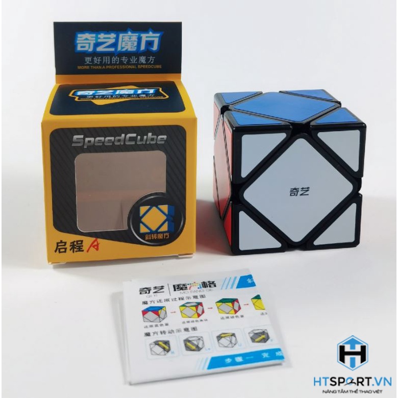 RuBik Đường Chéo, Rubik 6 Mặt Biến Thể Skewb WiYi Cube Viền Đen, Phát Triễn IQ Cao Cấp ( Black )