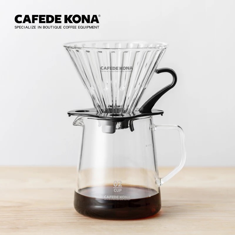 Phễu thủy tinh V60 Cafede Kona - size 1-4 cup