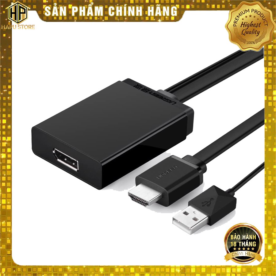 [Mã ELHACE giảm 4% đơn 300K] Cáp chuyển đổi HDMI sang Displayport Ugreen 40238 chính hãng - Hapustore