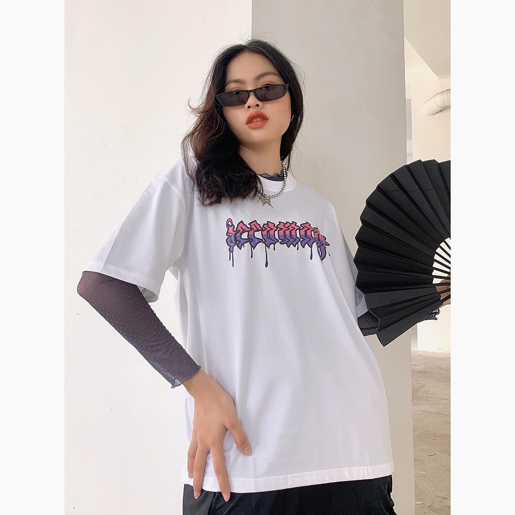 Áo thun unisex phom rộng tay lỡ Thời trang Eden