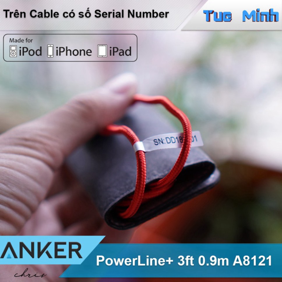 XỦ XẢ TOÀN BỘ Cable Lightning Anker Powerline+ A8121 0.9m - Cable sử dụng cho iPhone iPad XỦ XẢ TOÀN BỘ