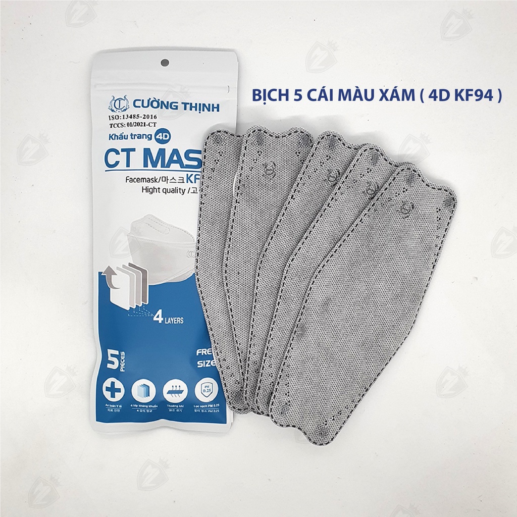 ( 1 gói 10 chiếc ) Khẩu Trang 4D Mask Kháng Khuẩn DC Mask KF94 Công Nghệ Hàn Quốc