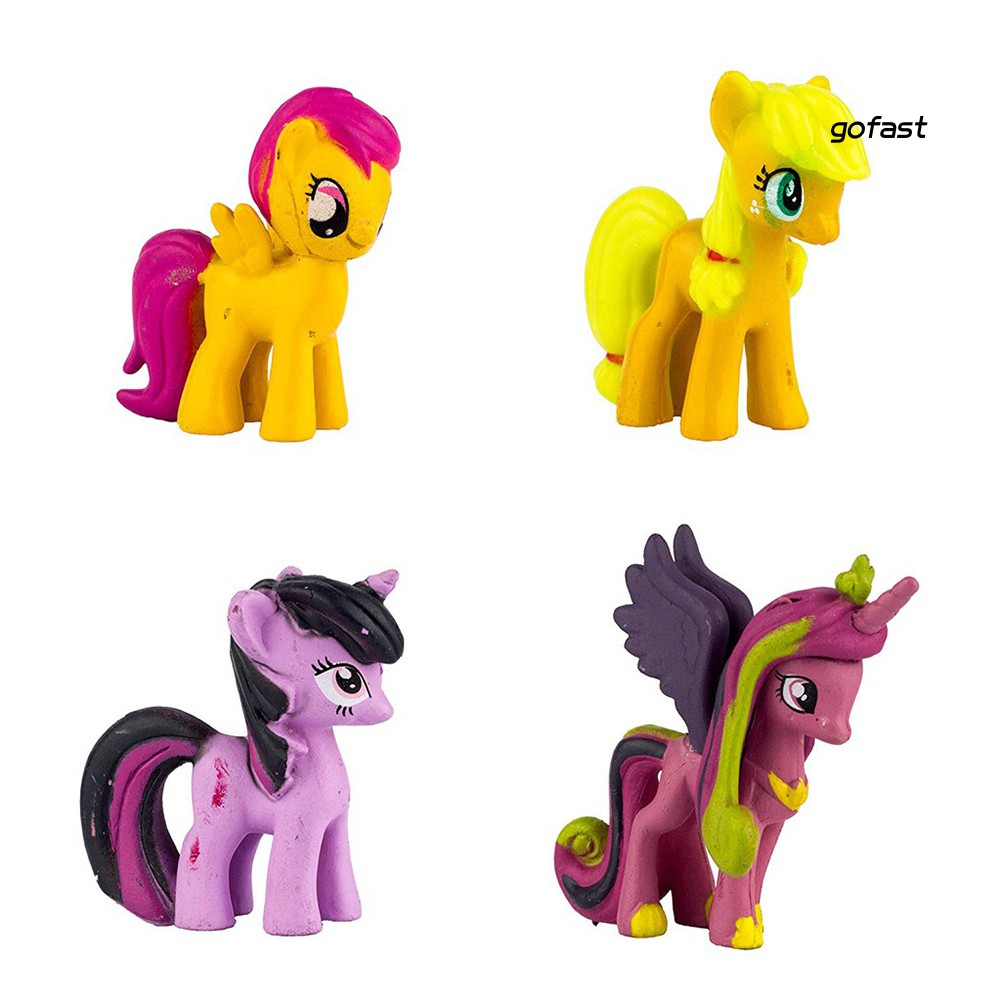 MY LITTLE PONY Bộ 12 Tượng Nhựa Pvc Hình Con Ngựa Pony