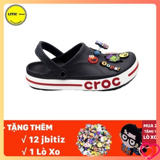 💖 Dép cross đen viền đỏ đế bánh mì, sục cross hotrend BAYa03 Cao cấp 💖