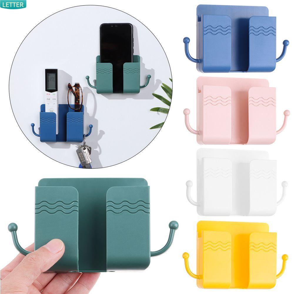 Giá Để Điện Thoại Có Móc Dán Tường, Kệ Đựng Điều Khiển Remote Ổ Cắm Điện ,Giá Đỡ Sạc Điện Thoại Đa Năng