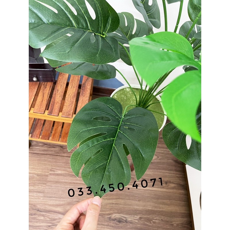 Cây giả-Cây trầu bà lá xẻ monstera 75cm