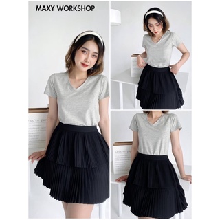 Áo thun cổ tim V neck basic tee Grey Maxy Workshop