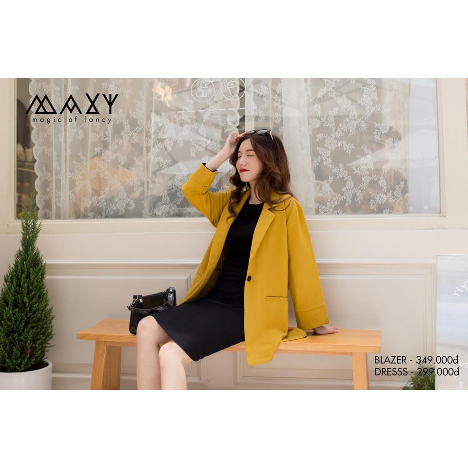 Áo khoác blazer phong cách Hàn Quốc mustard blazer Maxy Workshop | BigBuy360 - bigbuy360.vn