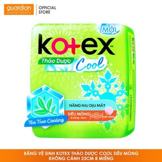 Băng vệ sinh Kotex thảo dược Cool siêu mỏng không cánh 23cm (8 miếng)