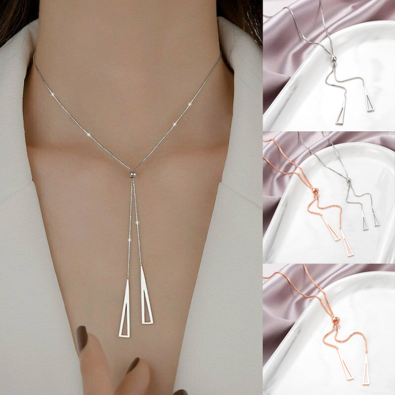vòng cổ Mặt Tam Giác Thiết Kế Đơn Giản Cho Nữ