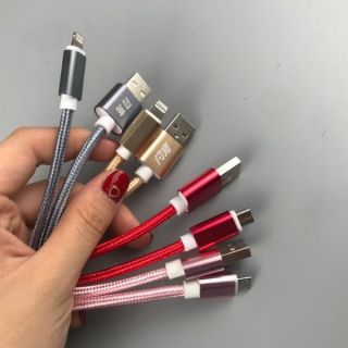 Cáp sạc bọc dù 3m iphome. Sam sung Micro.. .....