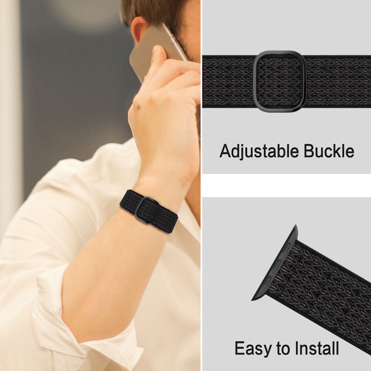 Dây Đeo Đồng Hồ Bằng Nylon Co Giãn 45mm 41mm 44mm 38mm 40mm 42mm Cho iwatch 3 4 5 6 SE 7