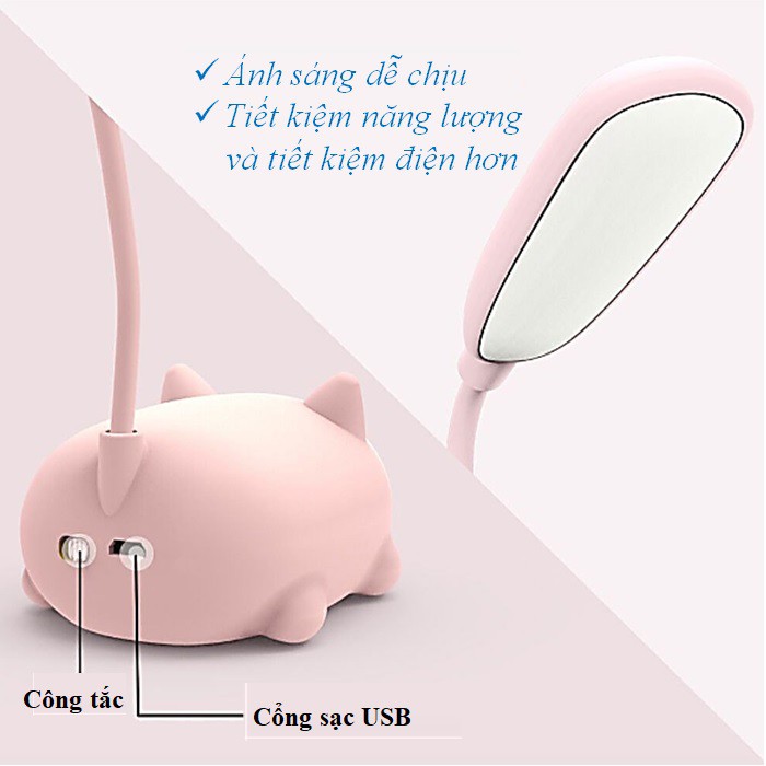 Đèn bàn Led có thể gập lại sạc USB bảo vệ mắt giao màu ngẫu nhiên