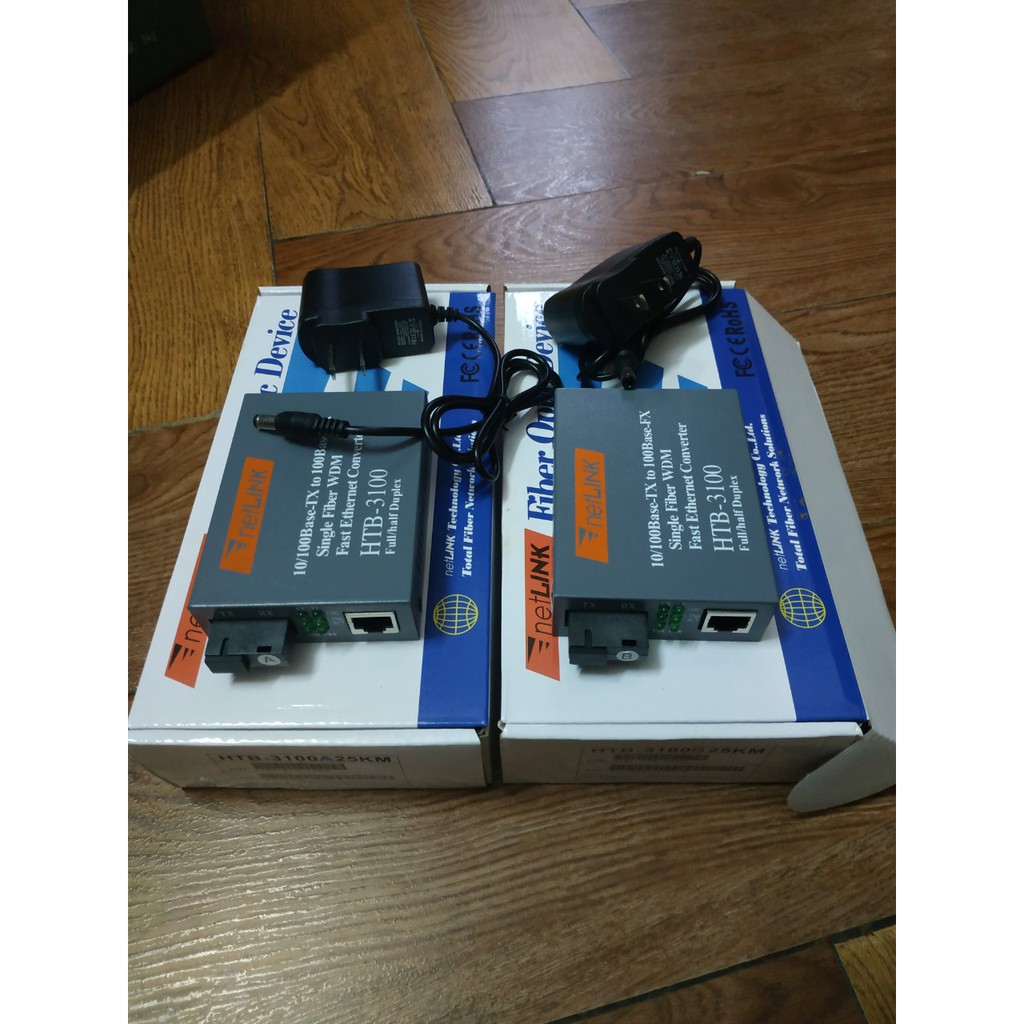 Bộ chuyển đổi quang điện 01 sợi quang 100Mbps 2 đầu AB, khoảng cách truyền dữ liệu 25Km