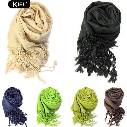 Kiel Soft Neck Scarf Solid Color Warm Shawl Wrap Imitated Cashmere Stole Gift