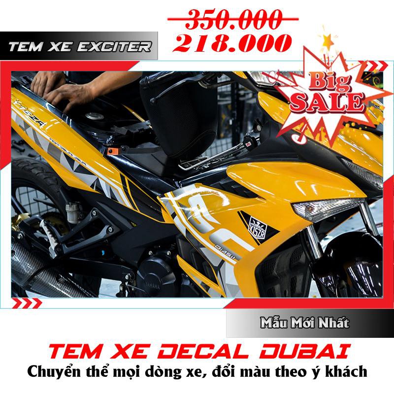 Tem Độ Exciter 150 Vàng Đen Thiết Kế Nổi Bật