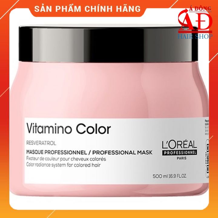 [Loreal Chính hãng] Dầu ủ tóc L'oreal Serie Expert Resveratrol Vitamino color masque phục hồi giữ màu nhuộm 500ml